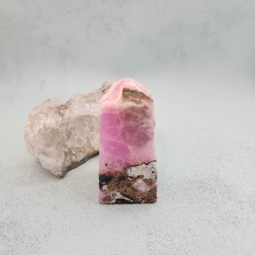 Pink Aragonite Obelisk (approx. 8x3.7x3.5cm)