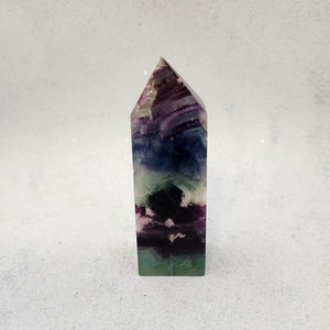 Rainbow Fluorite Obelisk with White Inclusion 