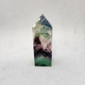Rainbow Fluorite Obelisk with White Inclusion