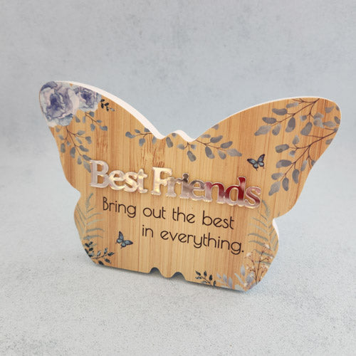 Best Friends Butterfly Plaque (approx. 8x10cm)