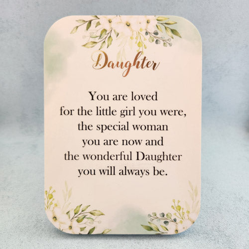 Daughter You Are Loved Plaque (approx. 18x13cm)