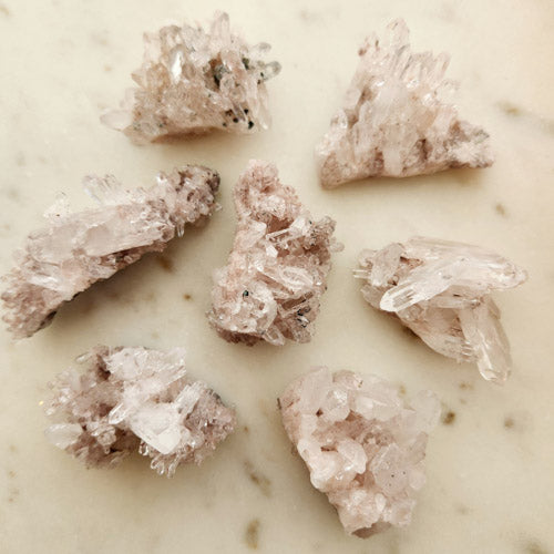Sacred Rose Pink Lithium Quartz Cluster from Colombia (assorted. approx. 4.4-8.1x2.3-5.5x2.4-4.7cm)