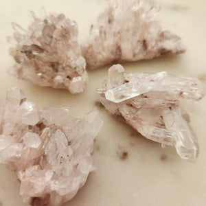 Pink Lithium Included Quartz Cluster from Colombia