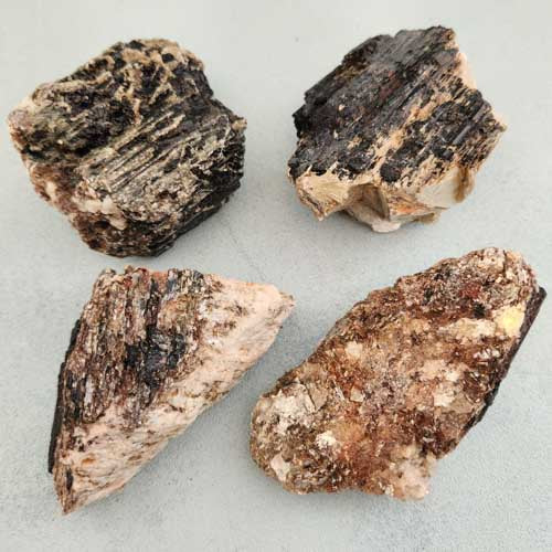 Black Tourmaline with Mica Rough Rock (assorted. approx. 7.5-8.3x5-7cm)