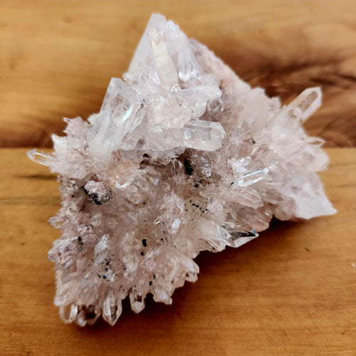 Pink Lithium Included Quartz Cluster from Colombia (approx. 10.4x8.5x6.4cm)