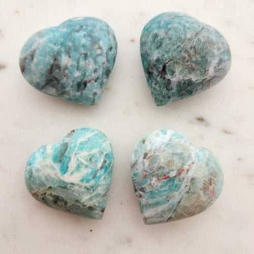 Amazonite Heart (assorted. approx. 4.3-4.7x4.4-5x1.8-2cm)