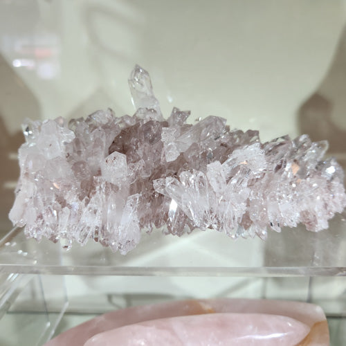 Pink Lithium Included Quartz with Fuschite Cluster from Colombia (approx. 16.7x10.6x8.7cm)