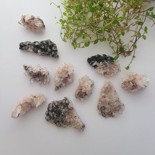 Sacred Rose Pink Lithium Quartz with Fuschite Cluster from Colombia (assorted. approx. 5-7.7x2.7-5.5x1.8-3.8cm)