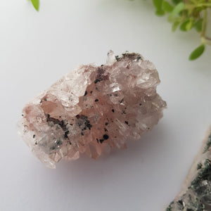 Sacred Rose Pink Lithium Quartz with Fuschite Cluster