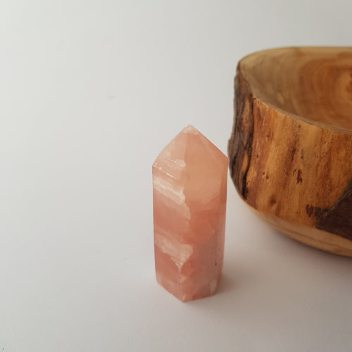 Rose Calcite Polished Point (approx. 6.7x2.9x2.4cm)