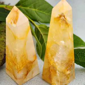 Golden Quartz Obelisk