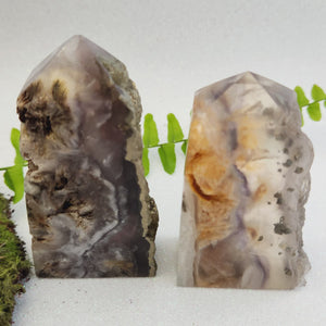 Fluorite & Pyrite Partially Polished Point