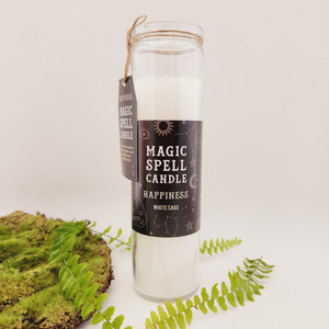 Happiness White Sage Magic Spell Candle