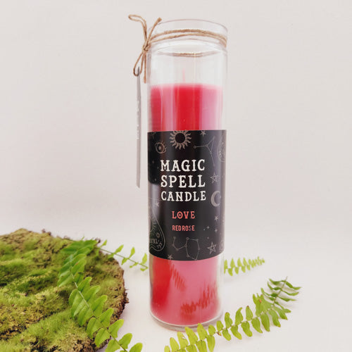 Love Red Rose Magic Spell Candle (approx. burn time 25 hrs.)