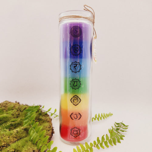 Chakra Fragrant Layered Tall Candle (approx. 20.5x5.5x5.5cm)