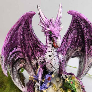 Purple Dragon With Hatchlings Ornament