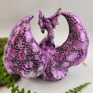 Purple Dragon With Hatchlings Ornament