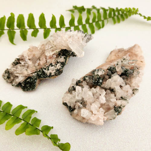 Sacred Rose Pink Lithium Quartz with Fuschite Cluster from Colombia (assorted. approx. 9.9-10x4.9-5.5x2.8-5cm)