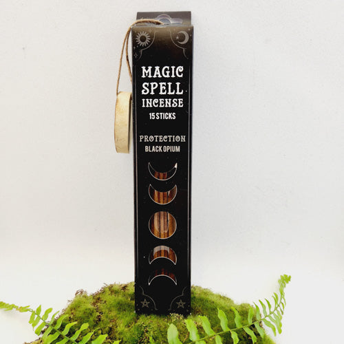 Black Opium Protection Spell Incense Sticks & Holder (includes 15 sticks)