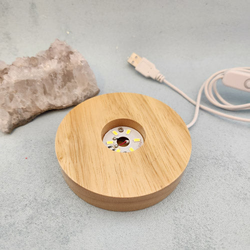 White Light LED Base with USB Plug (approx. 10cm diameter)