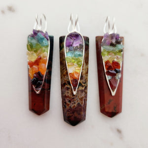 Bloodstone Pendant with Chakra Stones