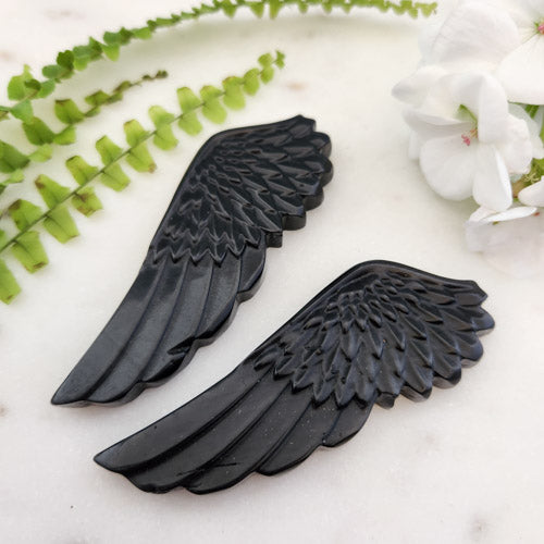 Black Obsidian Angel Wing (approx. 8x3cm)
