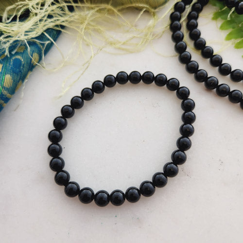 Black Tourmaline Bracelet (assorted. approx. 6mm round beads)