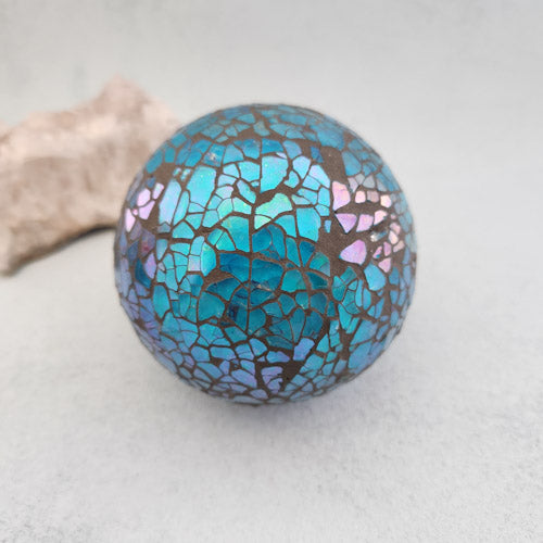 Blue Mosaic Glass Ball (approx. 8cm)