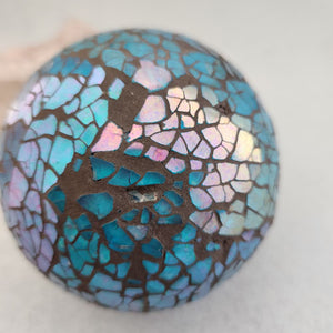 Blue Mosaic Glass Ball