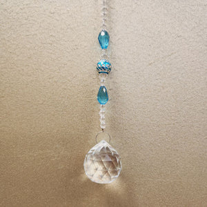 Hanging Prism with Aqua Beads 
