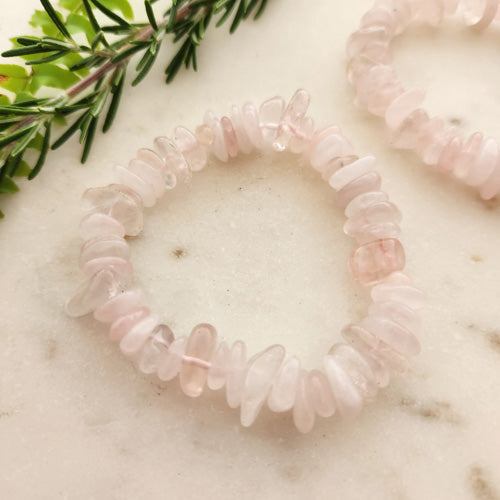 Rose Quartz Chip Bracelet (assorted)