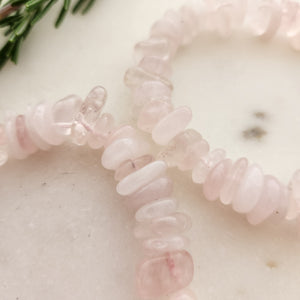 Rose Quartz Chip Bracelet