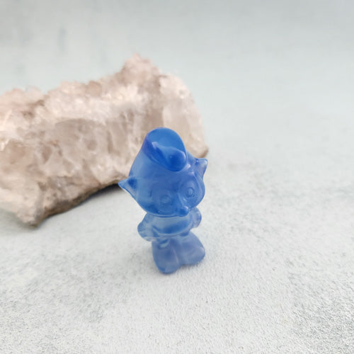 Blue Opalite Smurf (man made. assorted. approx. 5.4x3.7x3.3cm)
