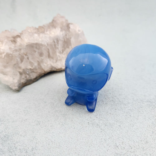 Cute Blue Opalite Monkey (man made. approx. 5.3x4.2x5.1cm)