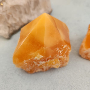 Orange Calcite Partially Polished Point