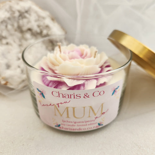 Love You Mum Lychee/Guava/Peony Soy Candle (limited edition. handcrafted in Aotearoa New Zealand)
