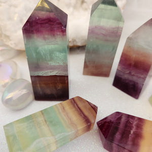 Rainbow Fluorite Candy Coloured Obelisk