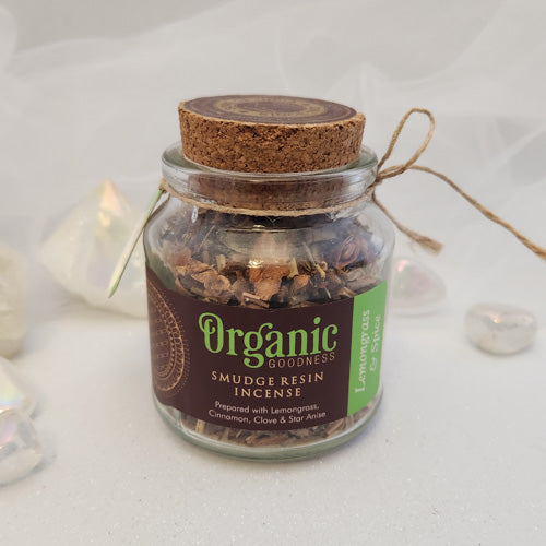 Lemongrass & Spice Organic Goodness Resin Incense (Song of India. approx. 40gm)