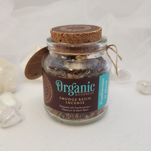 Frankincense & Myrrh Smudge Resin in a Jar (Song of India. approx. 100gm)
