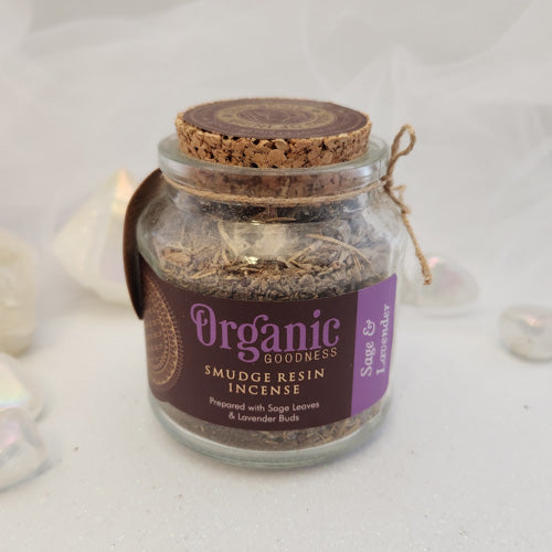 Sage & Lavender Organic Goodness Resin Incense (Song of India. approx. 25grm)