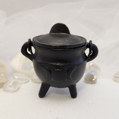 Triple Moon Cast Iron Incense/Resin Cauldron