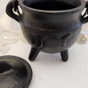 Triple Moon Cast Iron Incense/Resin Cauldron