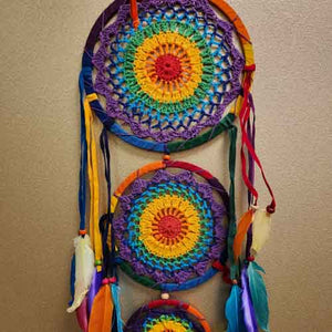 Colourful Crochet 3 Hoop Dream Catcher