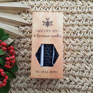 Black Blessed Bee Beeswax Candles (Protection approx. 10x1cm each)