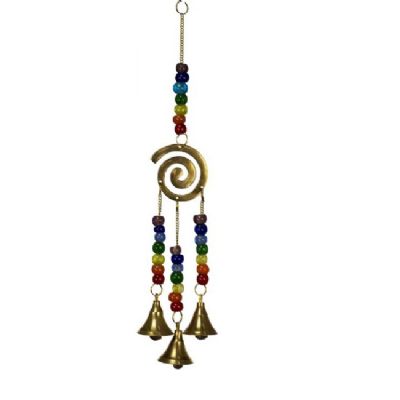 Spiral Hanging Bells with Chakra Beads (approx. 30x6cm)