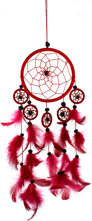 Red Dream Catcher 6 Circles (approx. 12cm diameter)