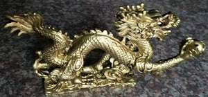 Gold Finish Feng Shui Dragon (approx. 21x11cm)