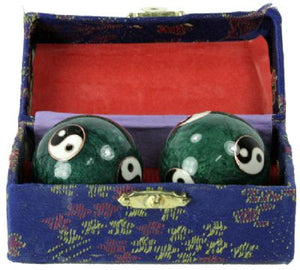 Green Yin Yang Health Balls. (box colours vary. approx size of each ball is 5cm)