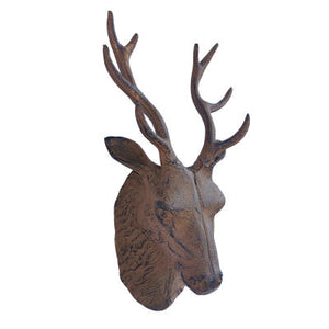Deer Head Wall Art (brown cast iron. assorted. approx 31x18x11cm)