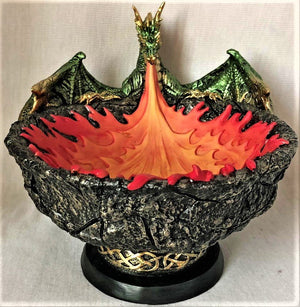 Green Dragon Fire Bowl (approx. 15x18x22cm)